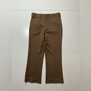 Vintage 70s Mod Groovy Retro Flare Leisure Pattern Print Disco Polyester Pants
